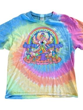 Tie Dye Bonnarue Festival T-shirt Mushroom Trippy Size